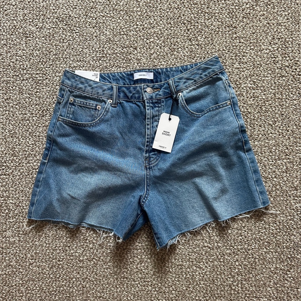 Forever 21 high rise denim mom shorts